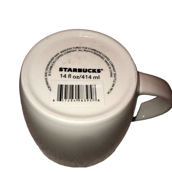 STARBUCKS HOLIDAY COFFEE TEA JOYFUL 14 FL OZ 3.75" TALL 2011 WHITE - Picture 5 of 5